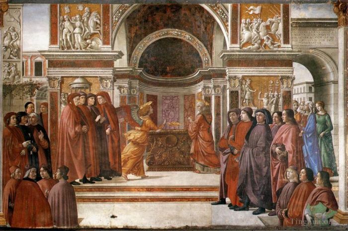 Domenico Ghirlandaio Various Paintings - Angel Appearing To Zacharias