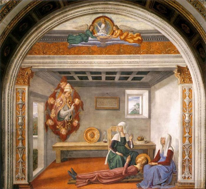 Domenico Ghirlandaio Various Paintings - Announcement Of Death To St Fina