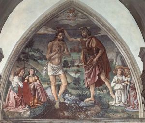 Artist Domenico Ghirlandaio's Work - Baptism Of Christ