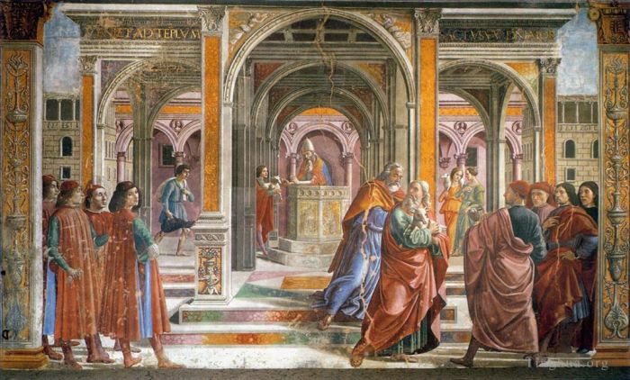 Domenico Ghirlandaio Various Paintings - Expulsion Of Joachim From the Temple