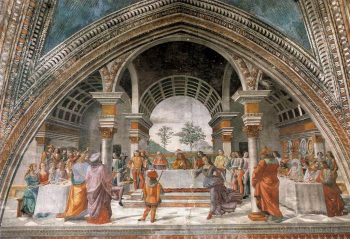 Domenico Ghirlandaio Various Paintings - Herods banquet