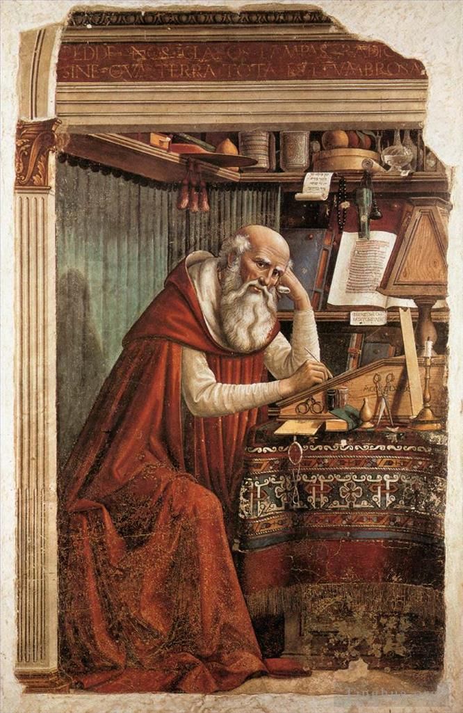 Domenico Ghirlandaio Various Paintings - St Jerome In His Study