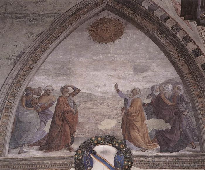 Domenico Ghirlandaio Various Paintings - Meeting Of Augustus And The Sibyl