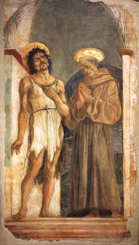 Domenico Veneziano Various Paintings - St John the Baptist and St Francis