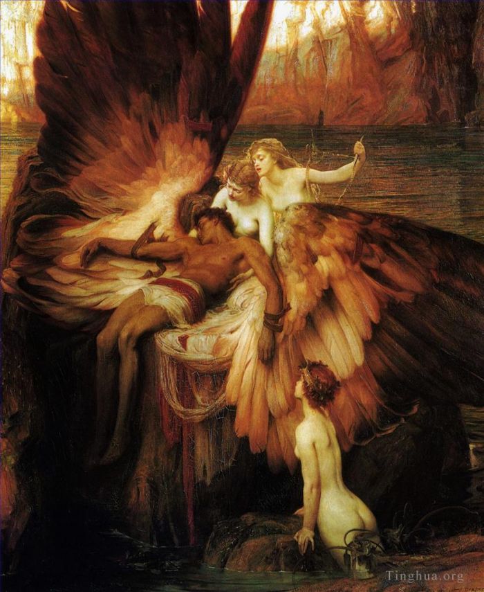 Herbert James Draper Oil Painting - Mourning for Icarus