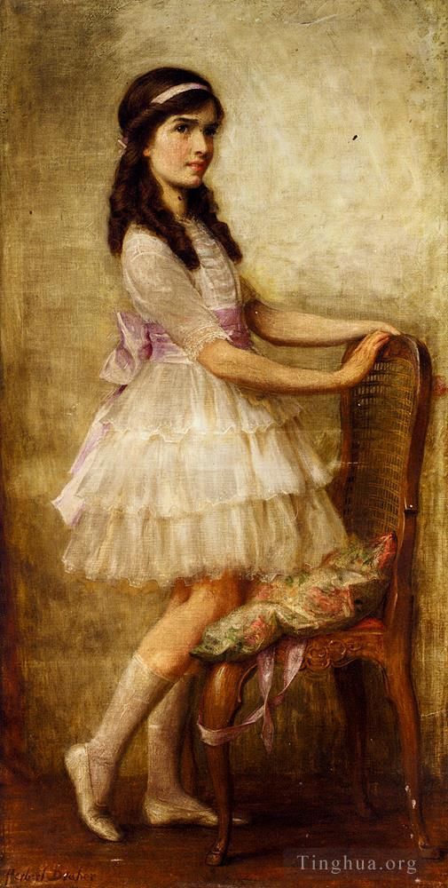 Herbert James Draper Oil Painting - Portrait Of Miss Barbara De Selincourt