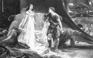 Artist Herbert James Draper's Work - Tristan and Isolde steel engraving