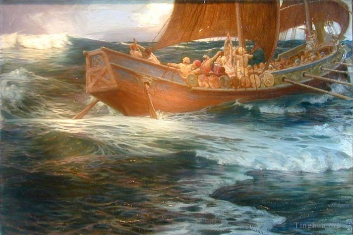 Herbert James Draper Oil Painting - Wrath of the Sea God dt3
