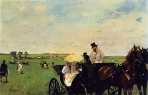 Artist Edgar Degas's Work - A Carriage at the Races