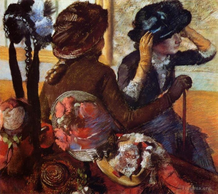 Edgar Degas Oil Painting - At the Milliners 2