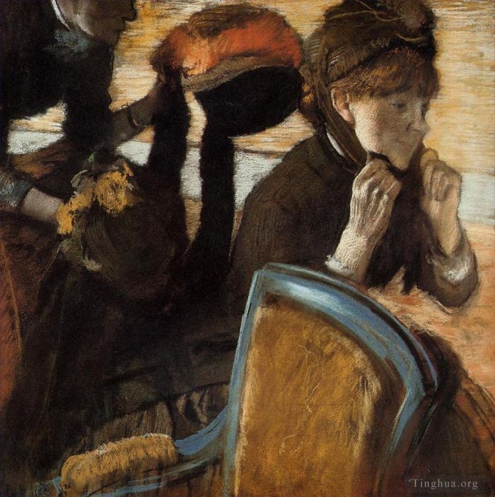 Edgar Degas Oil Painting - At the Milliners 3