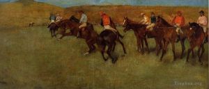 Artist Edgar Degas's Work - At the Races Before the Start