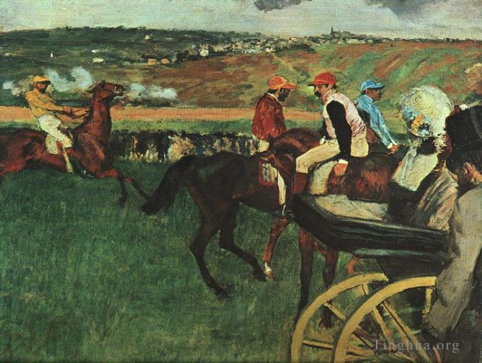Edgar Degas Oil Painting - At the Races