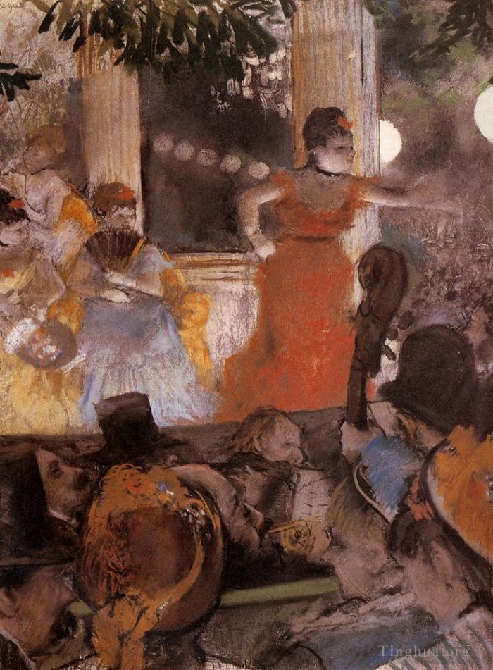Edgar Degas Oil Painting - CAFÉ CONCERT AT LES AMBASSADEURS