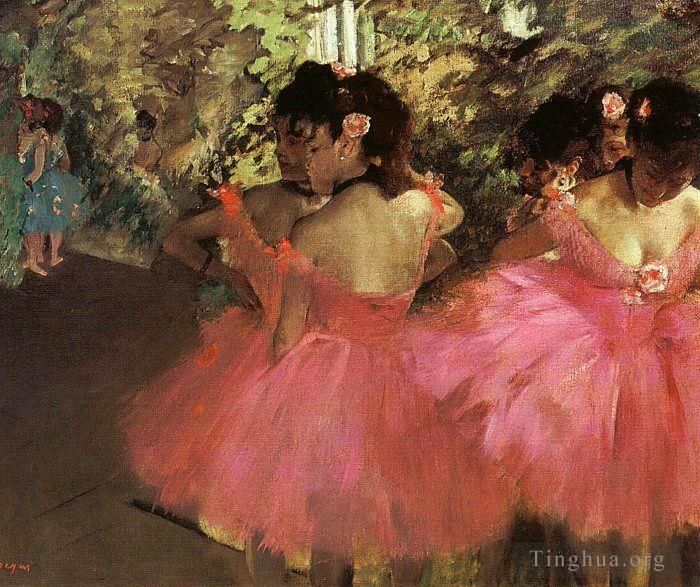 Edgar Degas Oil Painting - Dancers in Pink