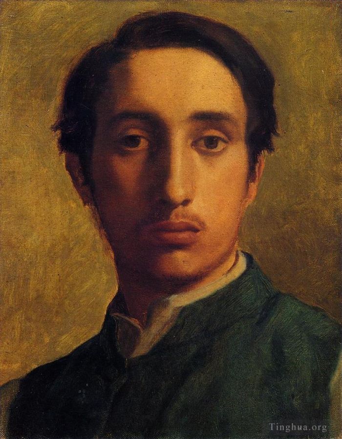 Edgar Degas Oil Painting - Degas in a Green Jacket