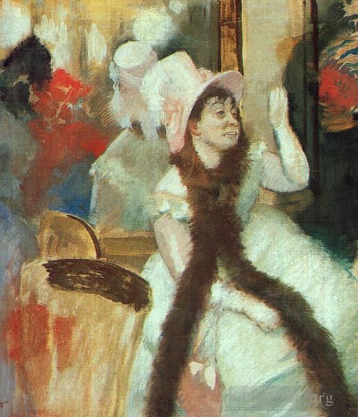 Edgar Degas Oil Painting - Portrait after a Costume Ball Portrait of Madame DietzMonnin