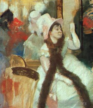 Artist Edgar Degas's Work - Portrait after a Costume Ball Portrait of Madame DietzMonnin