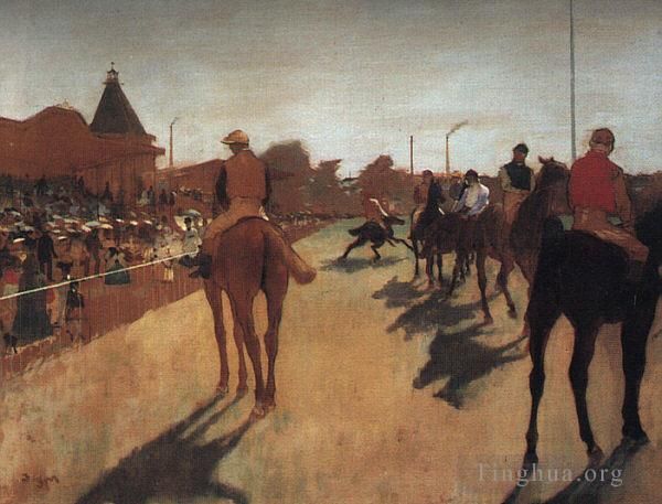 Edgar Degas Oil Painting - The Parade (Race Horses in front of the Tribunes)