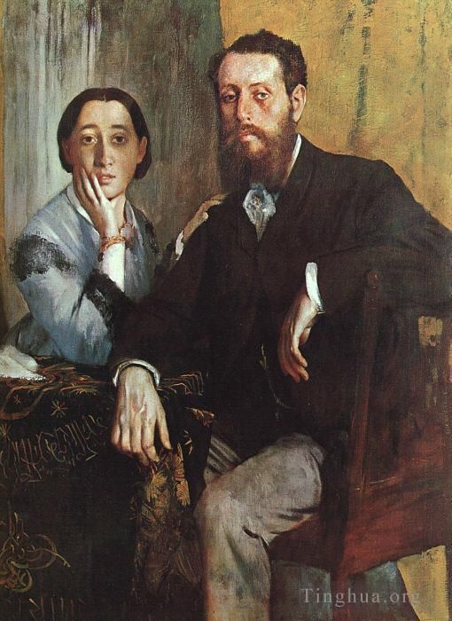 Edgar Degas Oil Painting - The Duke and Duchess Morbilli