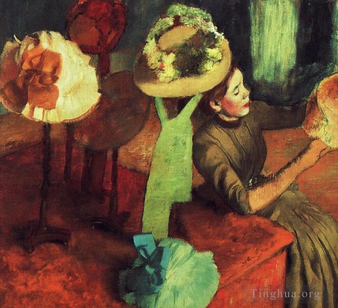 Edgar Degas Oil Painting - The Millinery Shop