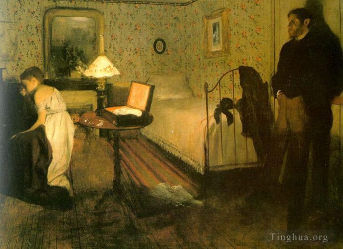 Edgar Degas Oil Painting - The Rape
