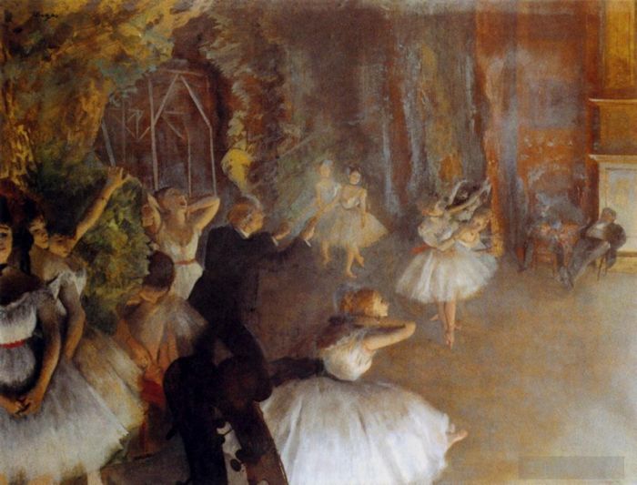 Edgar Degas Oil Painting - The Rehearsal of the Ballet Onstage