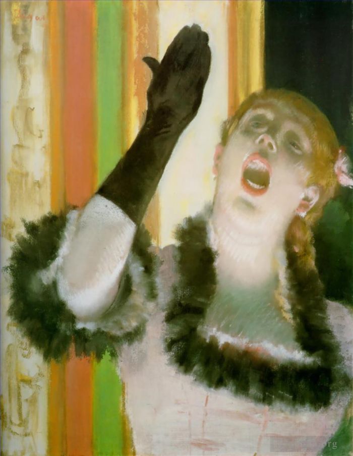 Edgar Degas Oil Painting - Singer with a glove (Café Singer)