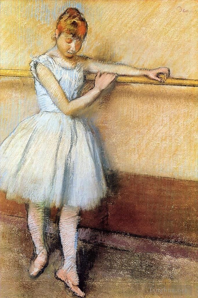 Edgar Degas Various Paintings - Dancer at the Barre circa 1880