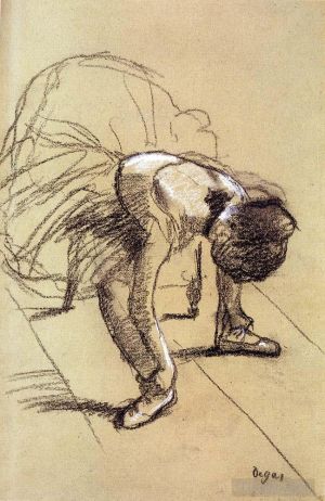 Artist Edgar Degas's Work - Seated Dancer Adjusting Her Shoes