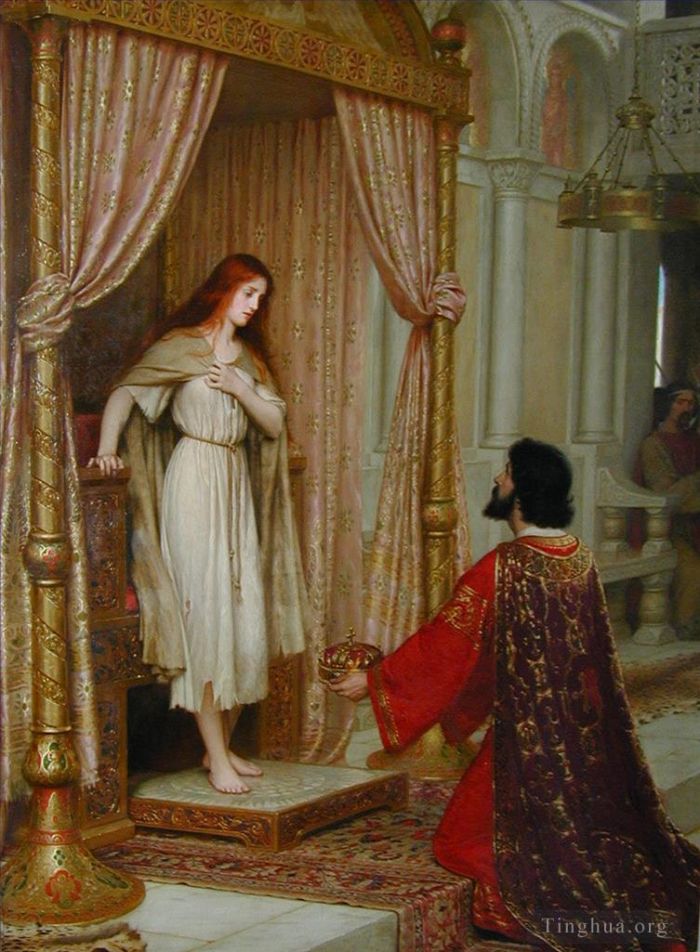 Edmund Leighton Oil Painting - King Copetua and the Beggar Maid