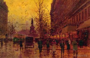 Artist Edouard Cortes's Work - Edouard Leon Cortes Le Place de la Republique Paris