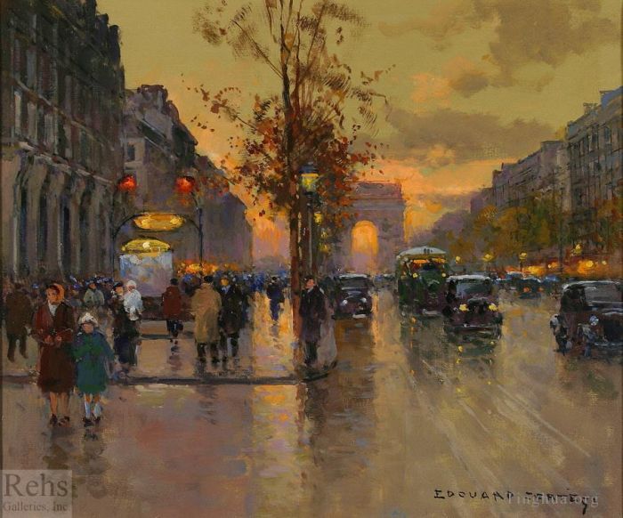 Edouard Cortes Oil Painting - Champs elys es 5