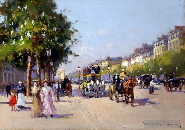 Edouard Cortes Oil Painting - Champs elys es 8