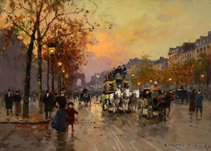 Edouard Cortes Oil Painting - Champs lys es 4