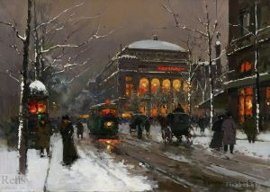 Artist Edouard Cortes's Work - Chatelet in winter
