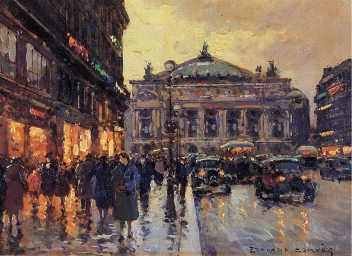 Edouard Cortes Oil Painting - Place de l opera