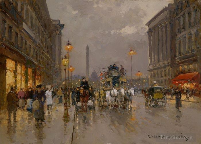 Edouard Cortes Oil Painting - Royal street consent