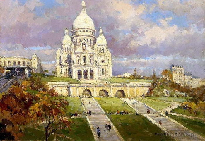 Edouard Cortes Oil Painting - Sacred heart of paris