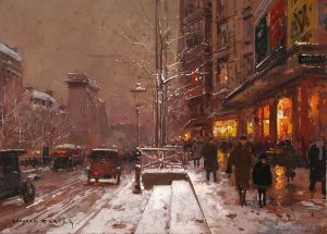 Artist Edouard Cortes's Work - St denis winter 1