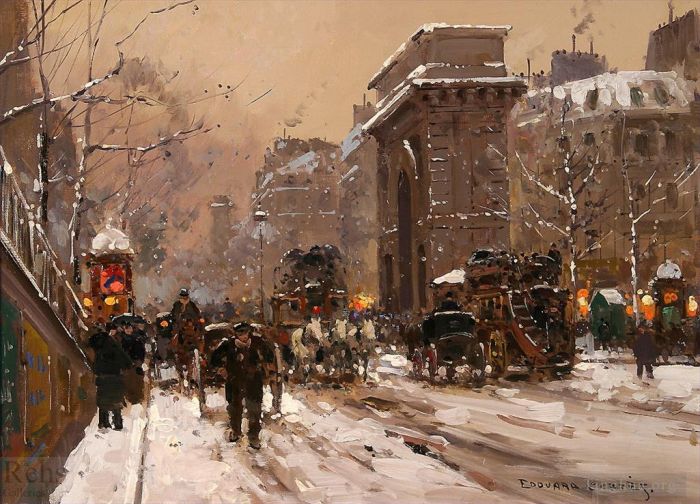 Edouard Cortes Oil Painting - St martin winter