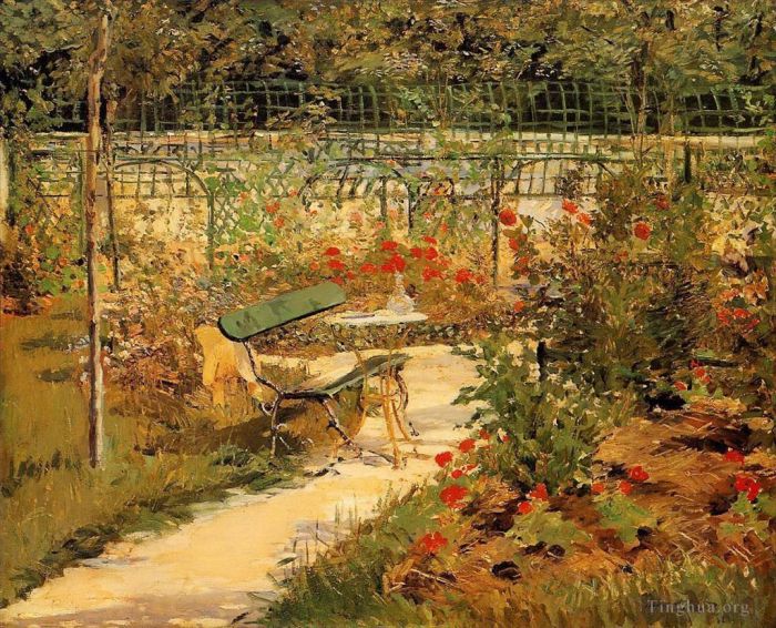 Edouard Manet Oil Painting - Bench in autumn