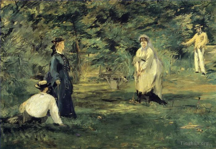 Edouard Manet Oil Painting - A Game of Croquet