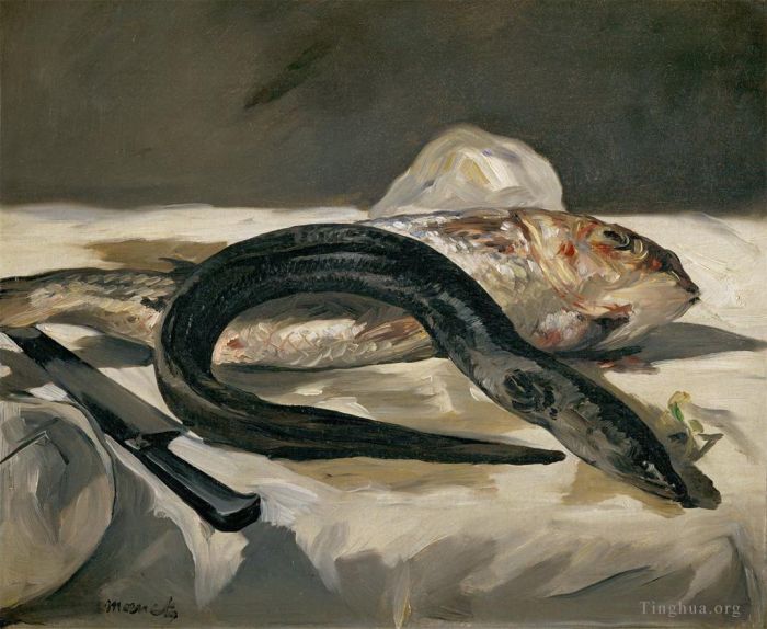 Edouard Manet Oil Painting - Eel and Red Mullet
