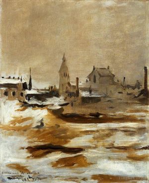 Artist Edouard Manet's Work - Effect of Snow at Petit Montrouge
