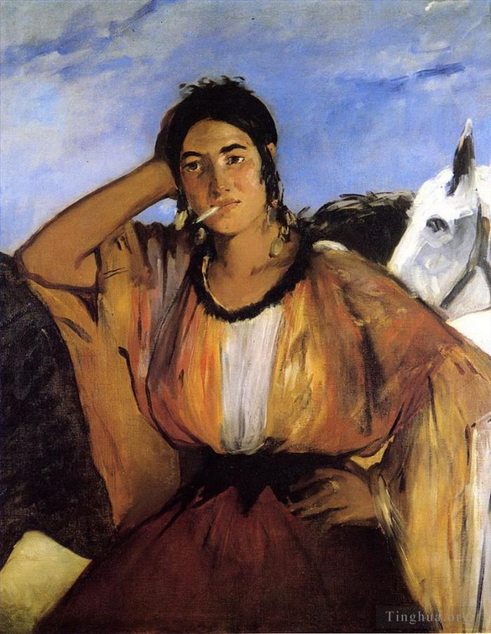 Edouard Manet Oil Painting - Gypsy with a Cigarette