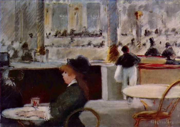 Edouard Manet Oil Painting - Interior of a Cafe