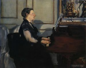 Artist Edouard Manet's Work - Madame Manet at the Piano