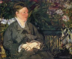 Artist Edouard Manet's Work - Madame Manet in conservatory