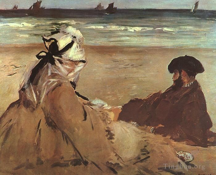Edouard Manet Oil Painting - On The Beach